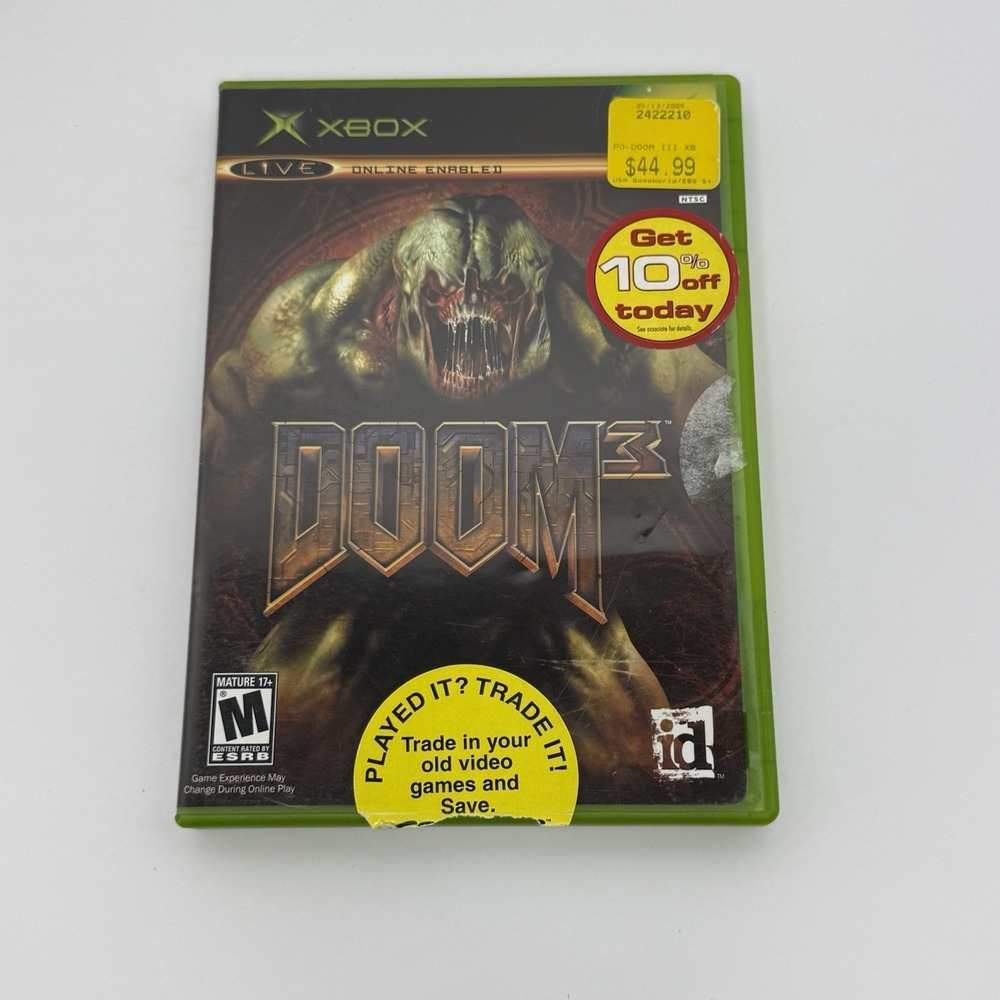Doom 3 (Microsoft Xbox, 2005) CIB Complete W/Manual Tested Working